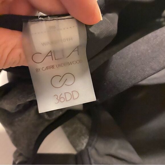 Calia by Go All Out Front Zip Sports Bra high intensity gray black 36DD - Picture 9 of 11